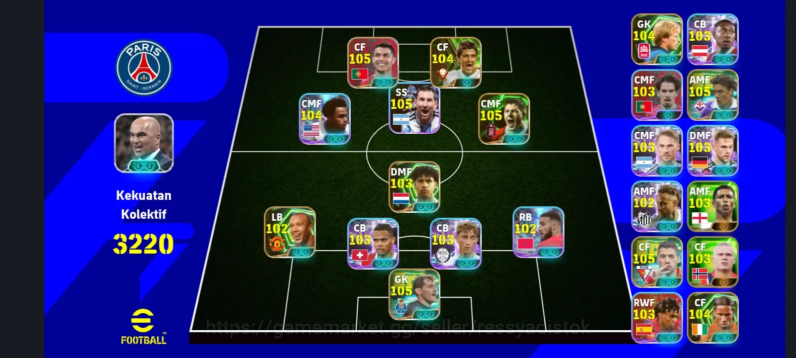 eFootball Accounts Legends & Iconic Players COLECTIVE 3220+ | DAVID VILLA x RONALDO PACK x S GERARD x M SILVERTE,READY TO 1