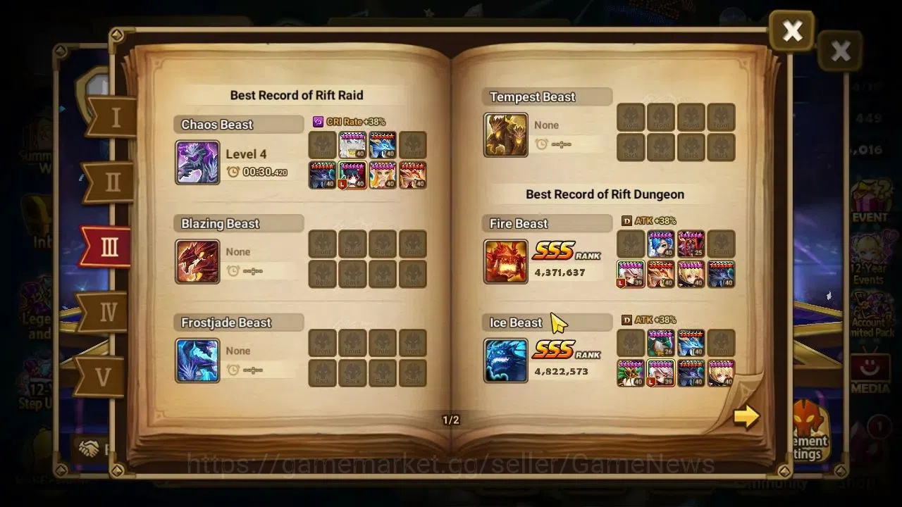 Summoners War: Sky Arena Accounts End-Game GLOBAL Lv 59|1 LD[Nicki]+9 Total NB5[Amber,Bloodya,Kai,Rakan,Brandia,Etc]+50 7