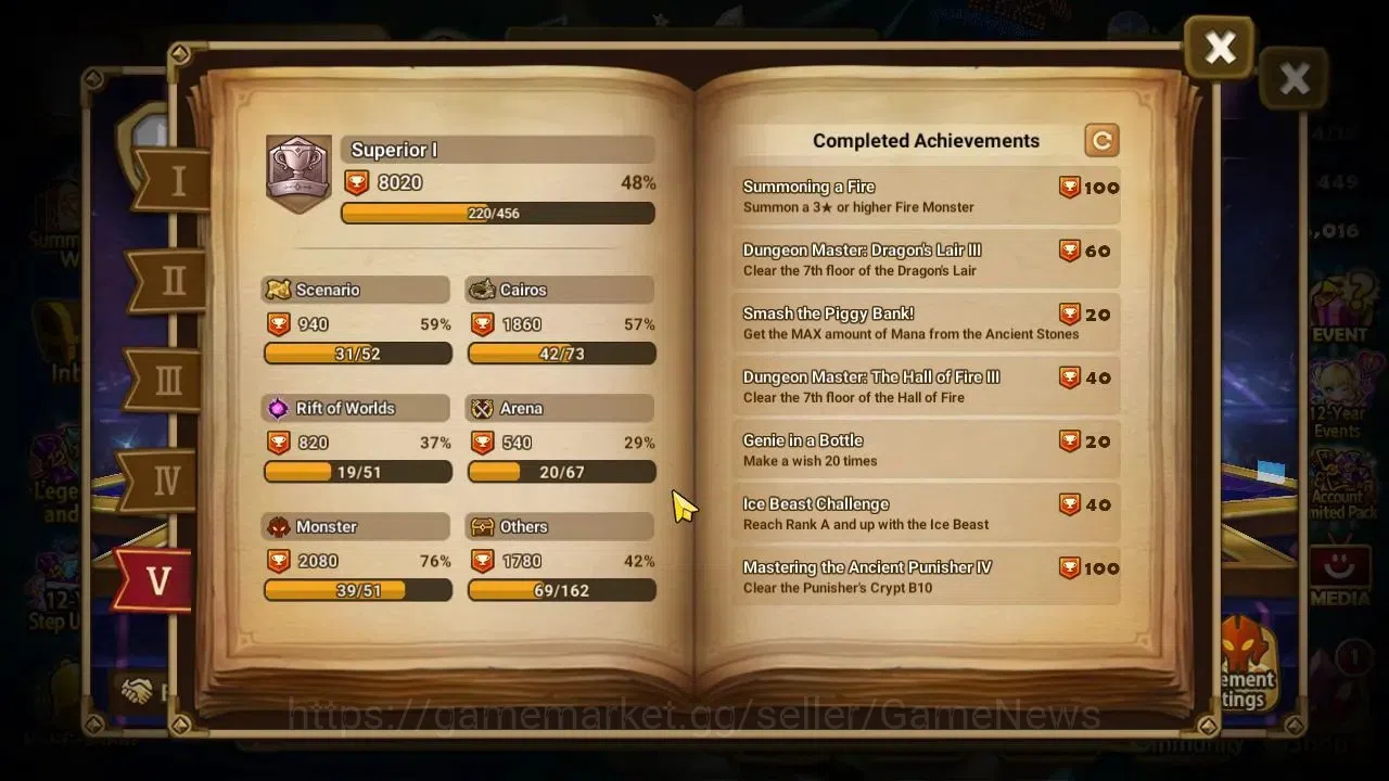 Summoners War: Sky Arena Accounts End-Game GLOBAL Lv 59|1 LD[Nicki]+9 Total NB5[Amber,Bloodya,Kai,Rakan,Brandia,Etc]+50 9