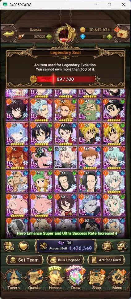 The Seven Deadly Sins: Grand Cross Accounts Endgame Global |4.43M CC|89 LS|LR Mesis 6/6|UR Menor 2/6,KOP Tristan 1/6,Skuld 4