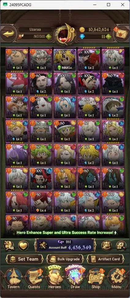 The Seven Deadly Sins: Grand Cross Accounts Endgame Global |4.43M CC|89 LS|LR Mesis 6/6|UR Menor 2/6,KOP Tristan 1/6,Skuld 7