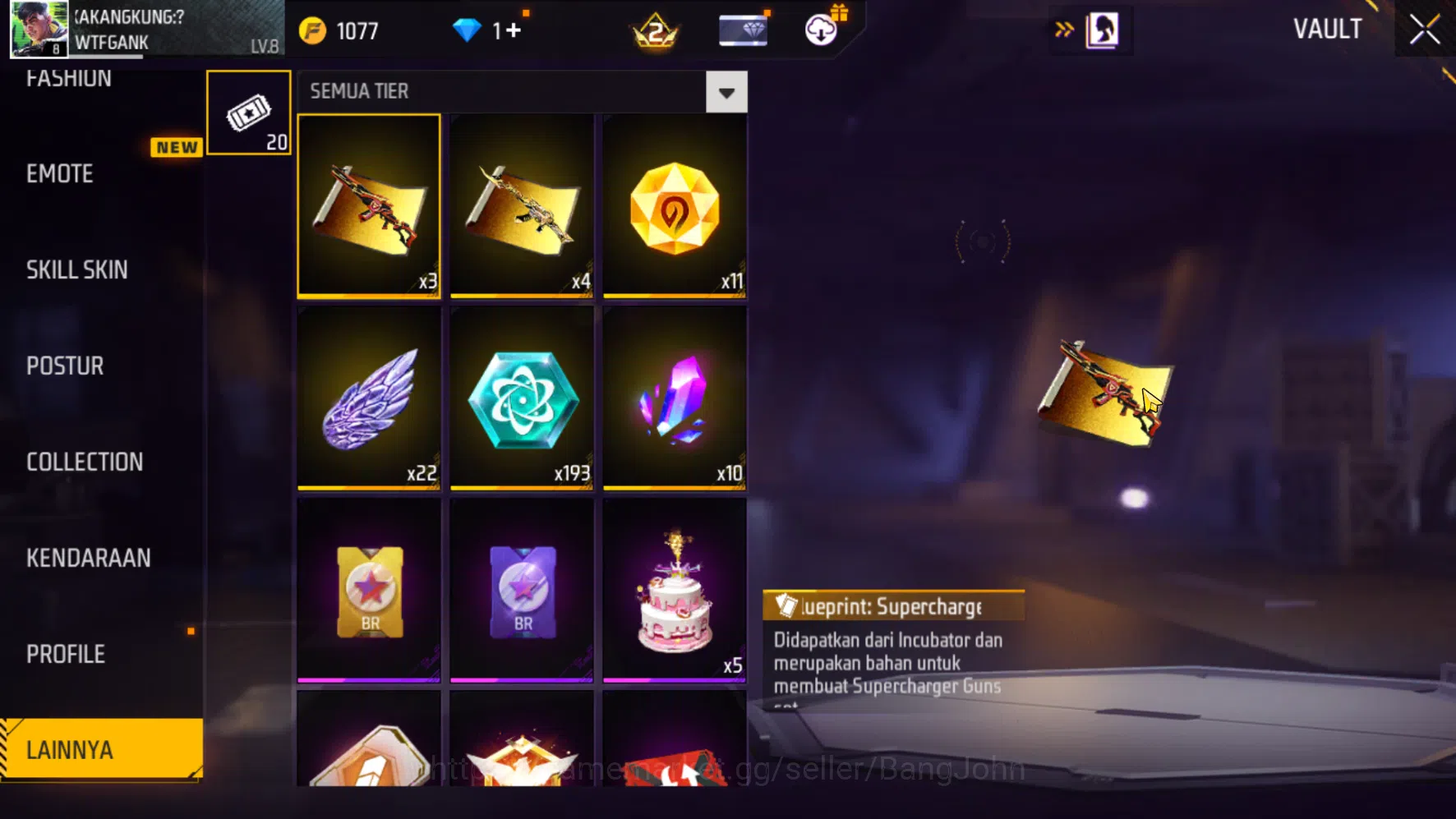 Free Fire Accounts Vault 10 | Polosan SG Lumut | FF607B | image 11
