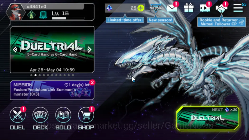Yu-Gi-Oh! Master Duel Accounts Lv 18|19 Deck|YubelFs,KewlToon,LunaLight,S.B ROCKE image 1