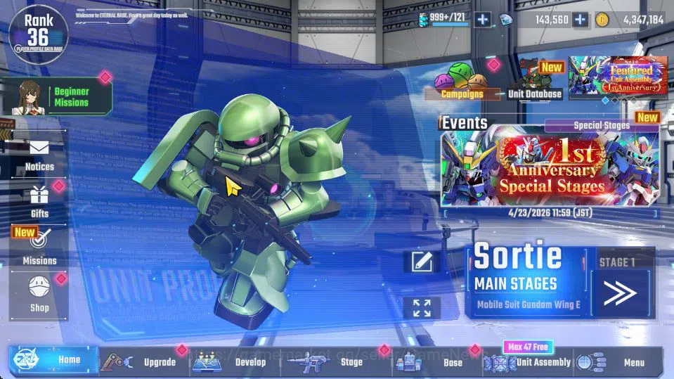 SD Gundam G Generation ETERNAL Accounts [Global]Rank 36|143K DM|9 UR|Unicorn Destroy,CrossboneLB1,BarbatosLB1,Sazabi,Ez8,Le 4