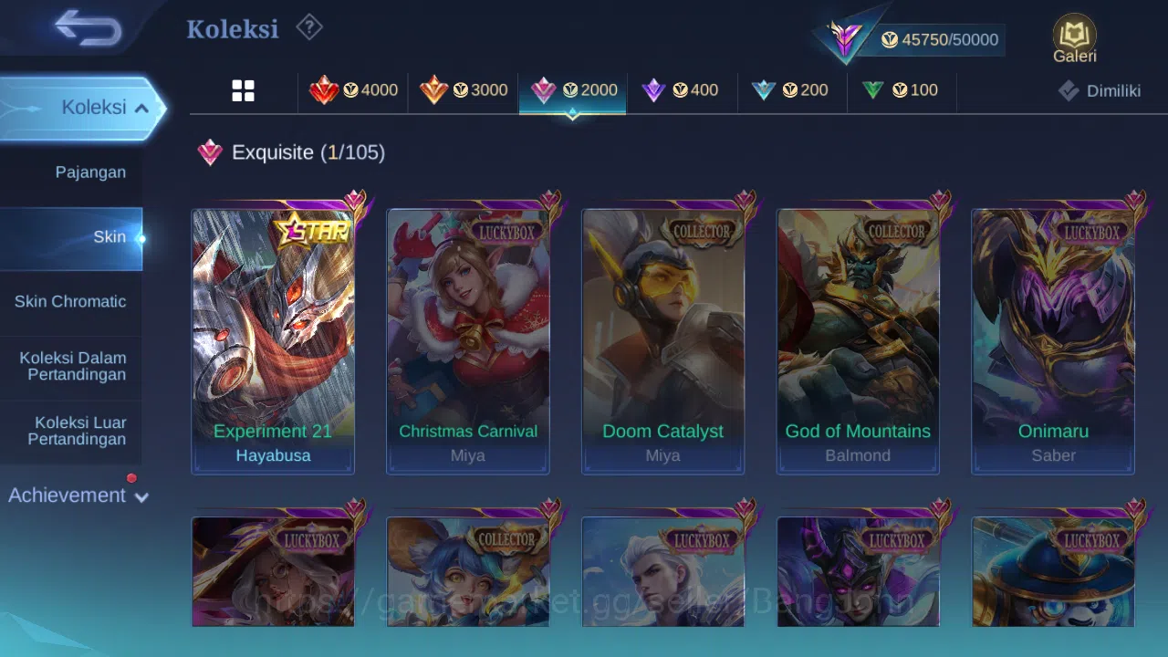 Mobile Legends: Bang Bang Accounts Others Hero 131 | skin 232 | star annual hayabusa | rising lolita | epic yss | epic 10