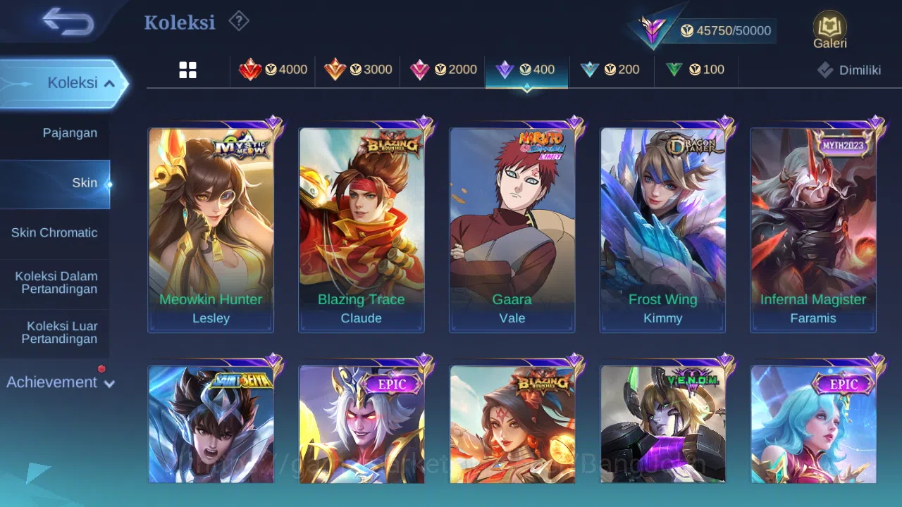 Mobile Legends: Bang Bang Accounts Others Hero 131 | skin 232 | star annual hayabusa | rising lolita | epic yss | epic 13