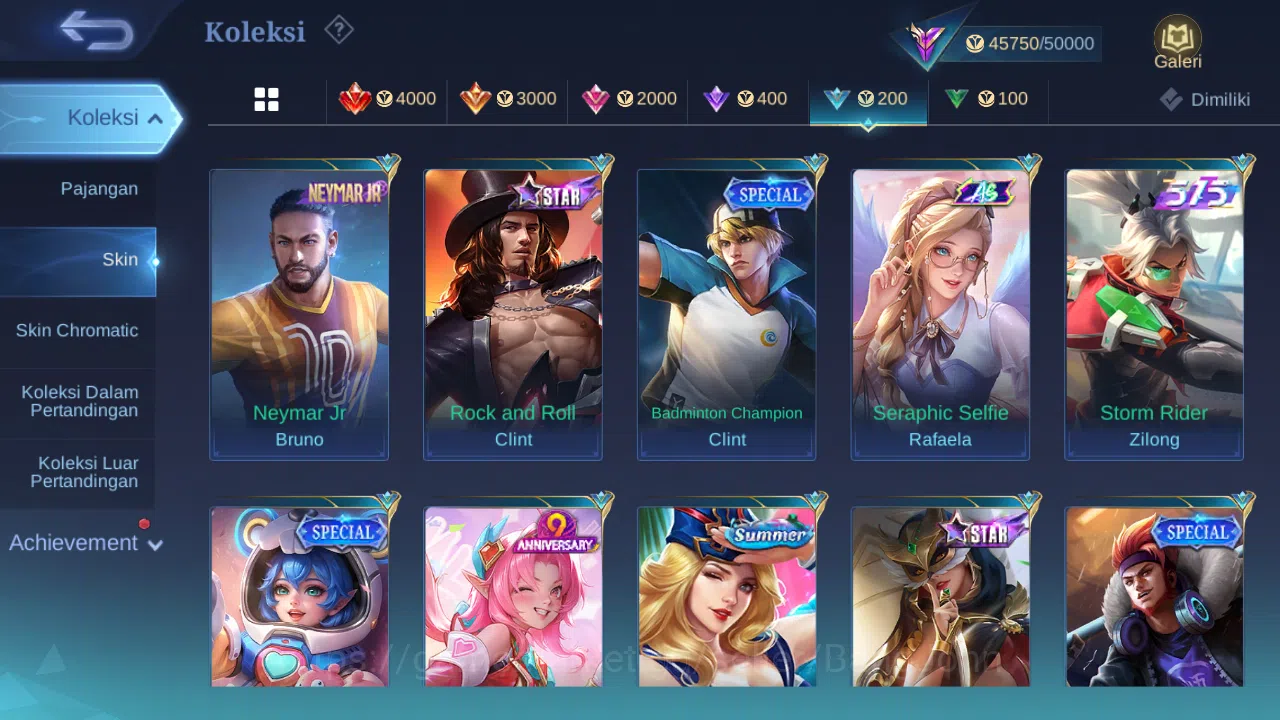 Mobile Legends: Bang Bang Accounts Others Hero 131 | skin 232 | star annual hayabusa | rising lolita | epic yss | epic 15
