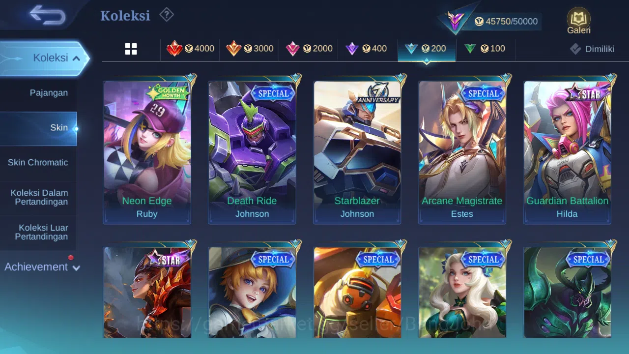 Mobile Legends: Bang Bang Accounts Others Hero 131 | skin 232 | star annual hayabusa | rising lolita | epic yss | epic 16