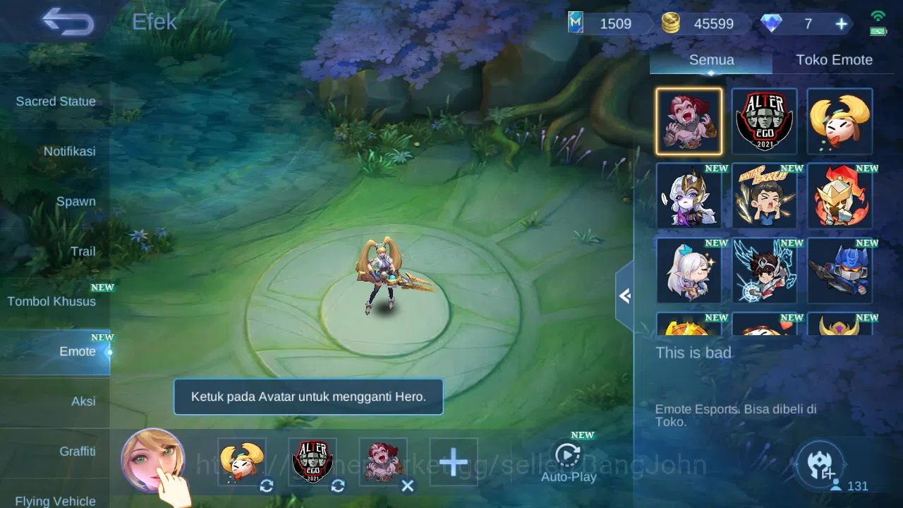 Mobile Legends: Bang Bang Accounts Others Hero 131 | skin 232 | star annual hayabusa | rising lolita | epic yss | epic 9