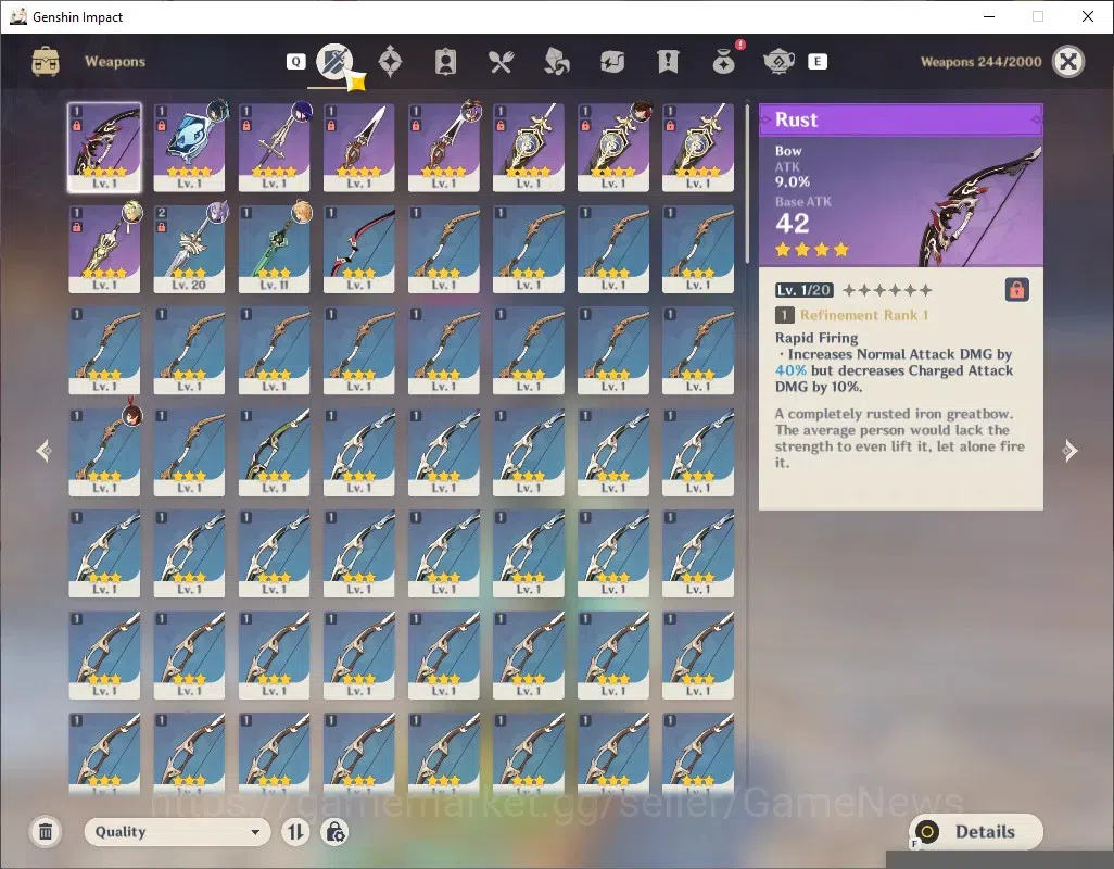 Genshin Impact Accounts Others ASIA|AR 18|2 Limited+(Xianyun,Raiden Shogun)1 Standart+(Keqing)|McMale|TakeMail|(GI7291) 4