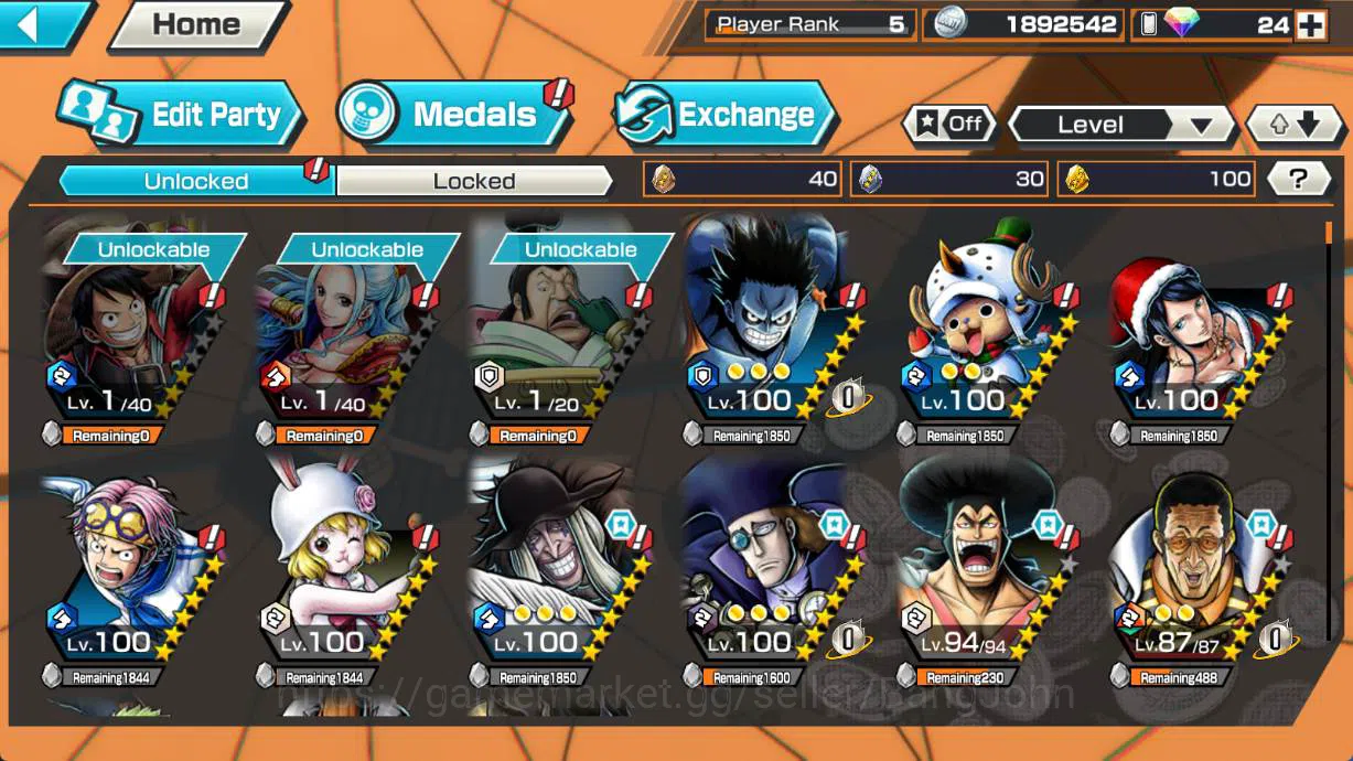 One Piece Bounty Rush Accounts GLOBAL | EX1  | borsalino, Doc v, Nightmare Luffy, image 7