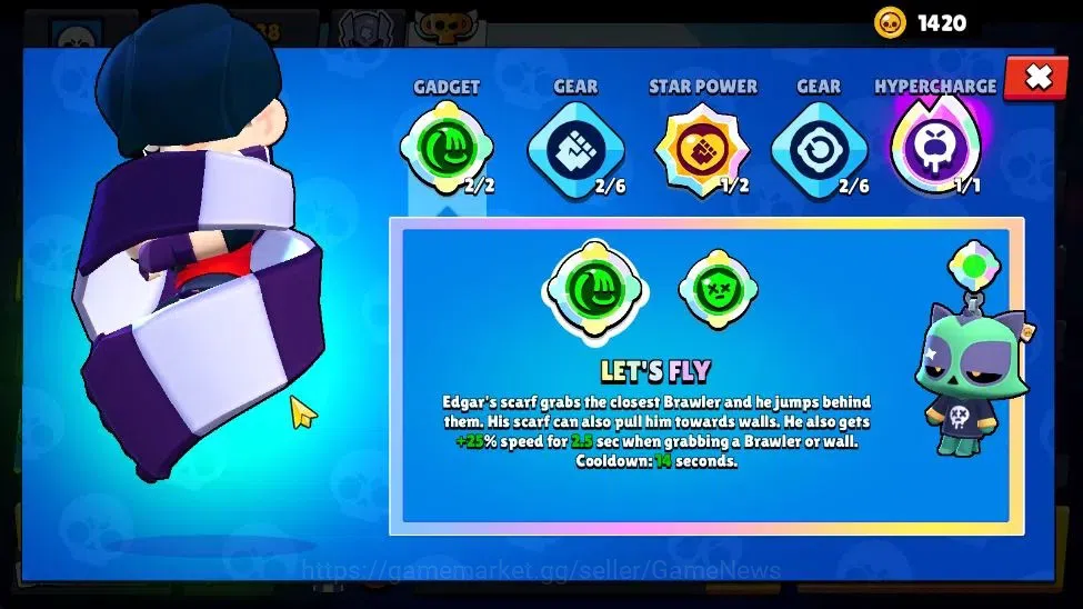 Brawl Stars Accounts 1238 Trophy|17 Brawlers 1 Max Lv (Edgar)|3 Myth(Po image 2