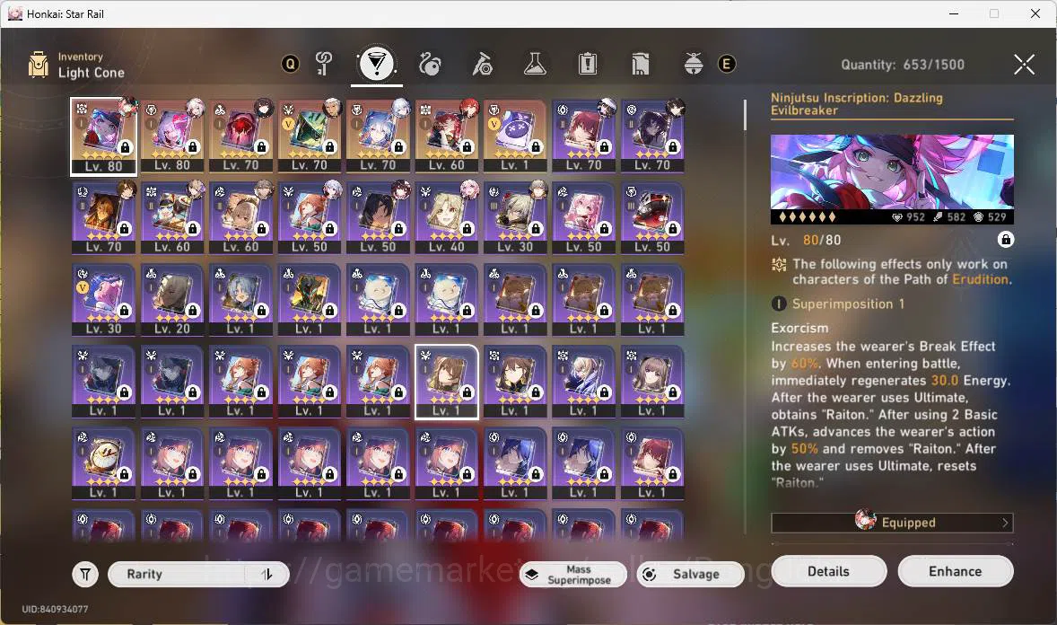 Honkai Star Rail Accounts ASIA | TL 67 | sarxie, dan heng, yaoguang, sparkle image 6