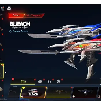 Blood Strike Accounts Collab Skin Asia|Collab Bleach Uzi-Zangetsu,Toshiro+Melee Zenpakuto,OPM SKS,Ethan,Enzio-Kraken|7