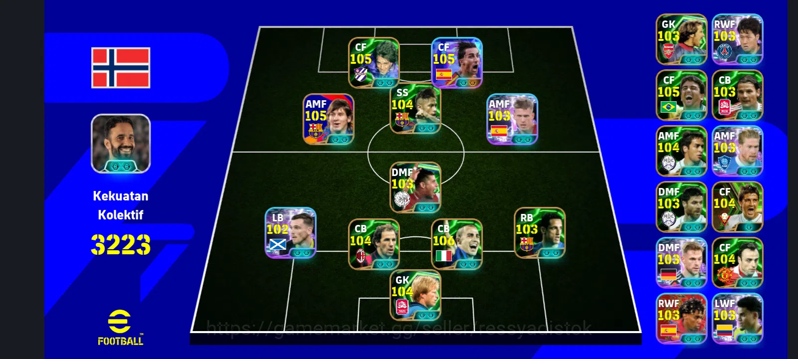 eFootball Accounts Legends & Iconic Players EFOOTBALL 2026 | EPIC NEYMAR JR, F TORRES NEW CARD,MESSI PACK,F CANAVARO,G 1