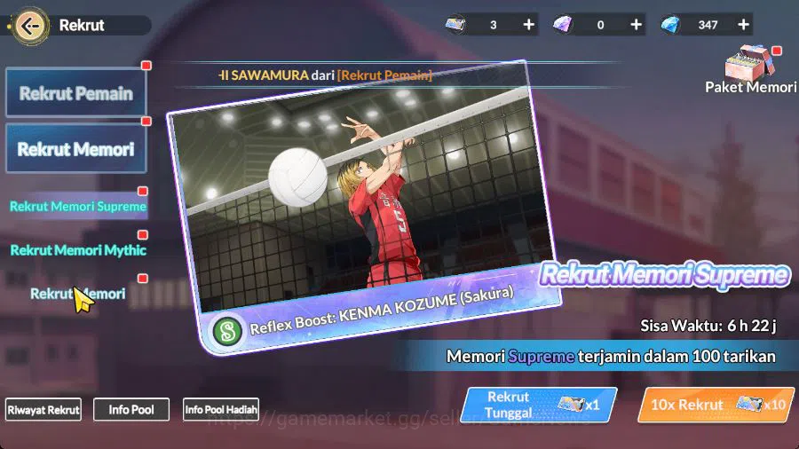 HAIKYU!! FLY HIGH Accounts SEA|Lvl 45| 4 UR [Sakusa+Memo,Wakatoshi+Memom,Boku image 6