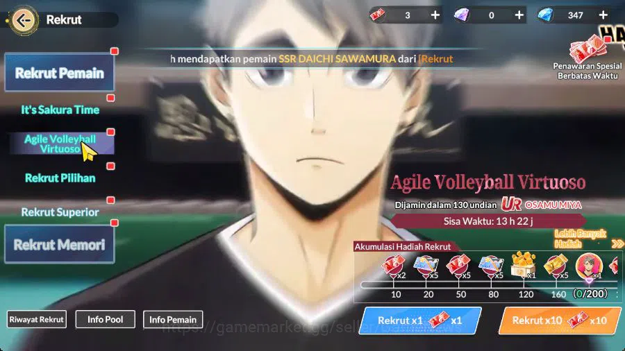 HAIKYU!! FLY HIGH Accounts SEA|Lvl 45| 4 UR [Sakusa+Memo,Wakatoshi+Memom,Boku image 7