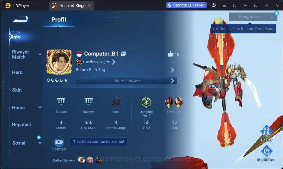 Honor of Kings Accounts Global | 55H 42S | LEGEND Wukong, LEGEND Lady Sun  image 14