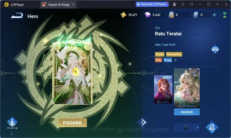 Honor of Kings Accounts Global | 55H 42S | LEGEND Wukong, LEGEND Lady Sun  image 7