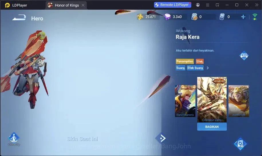 Honor of Kings Accounts Global | 55H 42S | LEGEND Wukong, LEGEND Lady Sun  image 9