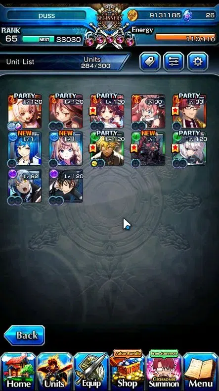 Grand Summoners Accounts End-Game Global|Rank 65|12 Ascend+6 TW|(DL Rimuru,E Milim,Y Kenpaku,Jong-In,Reimu,Vox)+TW WH Fen 4