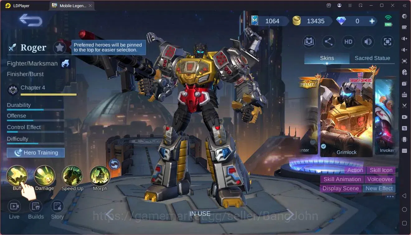 Mobile Legends: Bang Bang Accounts Global|Hero 106|Skin 182|Renowned|Transformers Rog image 8