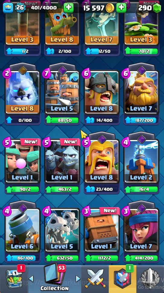Clash Royale Accounts Lv 26|Trophy 5549|KTL 10|Limited Skin|Card 87|2 EV image 9