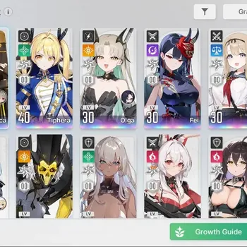 Chaos Zero Nightmare Accounts Global|Lv 31|5 SSR (Olga, Fei, Tiphera, Haru, Veronica)|9 SR (Mika M3, Selena M2, Beryl M2