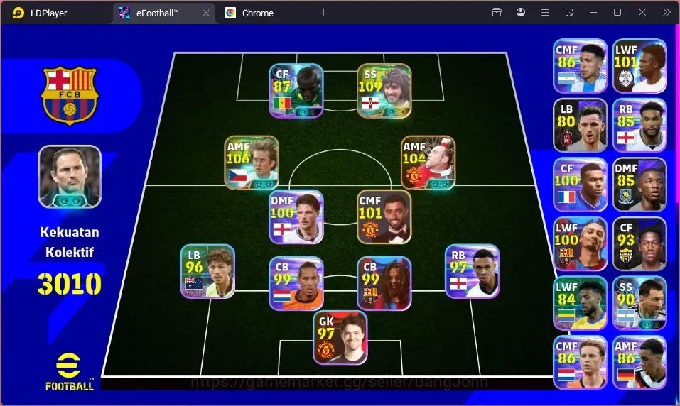 eFootball Accounts High-End Android|PW 3010|Epic George,Epic Rosicky,EPic Rooney,Shwt Messi,Epic Jackson,etc| EFB3823B 1