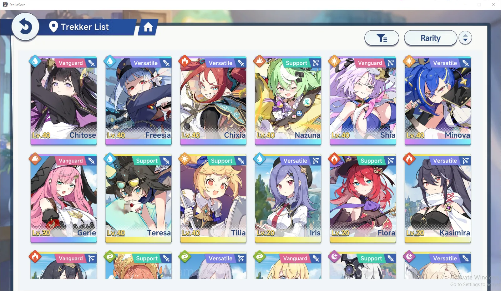 Stella Sora Accounts GLOBAL Lv15| 7 SSR (Chitose+Sign,Shia+Sign,Freesia+Sign,Nazuna+Sign,Chixia,Minova,Gerie) + 3k SD |Log 4