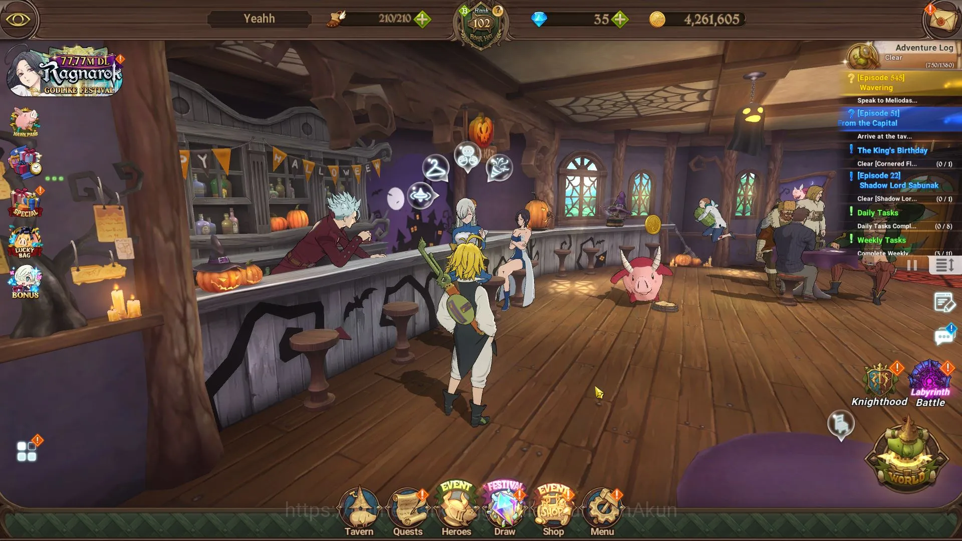 The Seven Deadly Sins: Grand Cross Midgame ASIA|4,3M CC|2 LR + 4 UR + Solev Collab + Overlord image 1