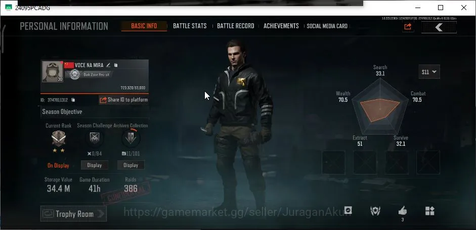 Arena Breakout Accounts High-End [MOBILE] Lv30|SV 34M|CV 33M|Starter Ready Raid|Morefun Hoodie|Tarantula-Groza,Etc|Gear 2