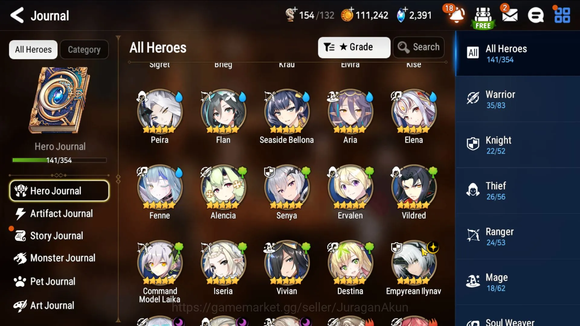 Epic Seven Accounts Mid-Tier Asia Unverif|5ML (Har setti,D Lilibet,Ilynav,Charles etc)141 Char Limit Robin,Elvira,|2.3K 10