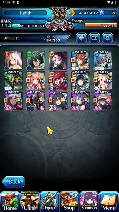 Grand Summoners Accounts End-Game [GLOBAL] Rank 114 | 15 Ascend + 158 Awoken (2 Sp Art) + Many True Weapons + 3 Max Luck 3
