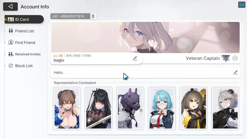 Chaos Zero Nightmare Accounts GLOBAL LV34| 7SSR(Veronica Yuki MagnaM1 Rin Renoa Hugo Luke)+ 10SR(LucasM3,BerylM2,Etc) 22SR 2