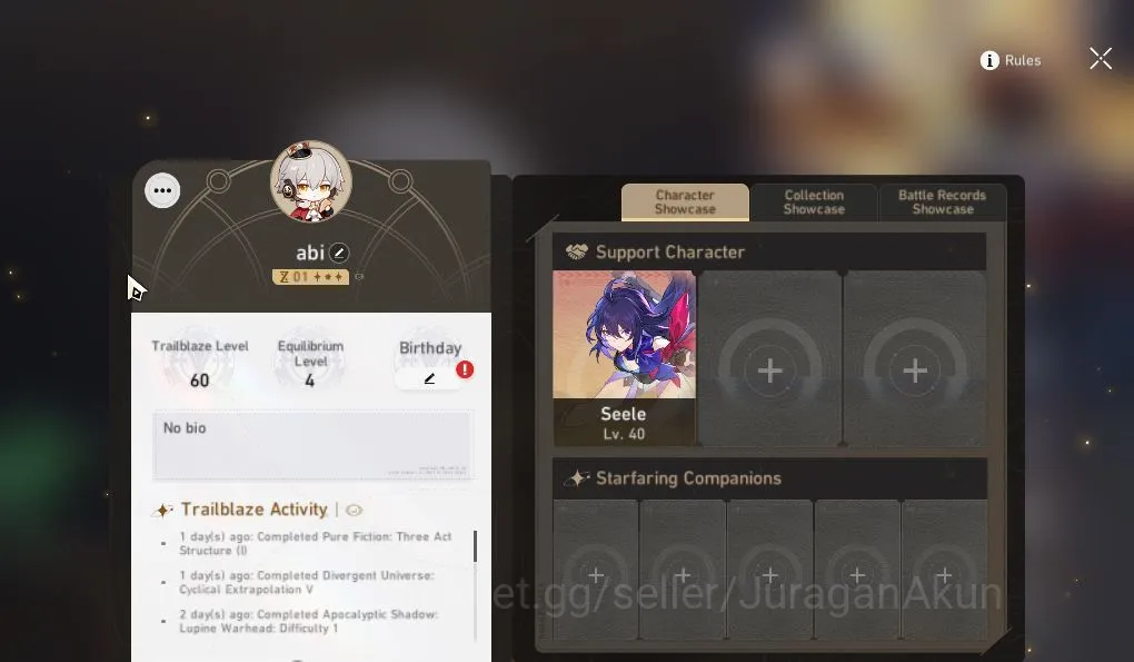 Honkai Star Rail Mid Game ASIA|TL60|4 Limited [Saber+Sign,Feixiao+Sign,Sunda image 1