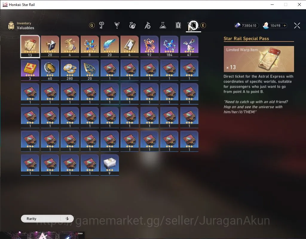 Honkai Star Rail Accounts Mid Game ASIA|TL60|4 Limited [Saber+Sign,Feixiao+Sign,Sunday,Castorice]+ SJ 10k+SRSP 5
