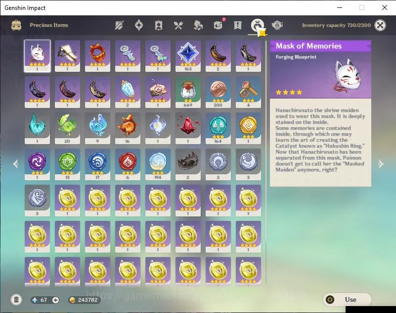 Genshin Impact Accounts Mid Game ASIA|AR 56|4 Limited+4 [5*Weapon]|Flins+Sign, Yelan C1+Sign, Arlecchino+Sign, Furina| MC 4