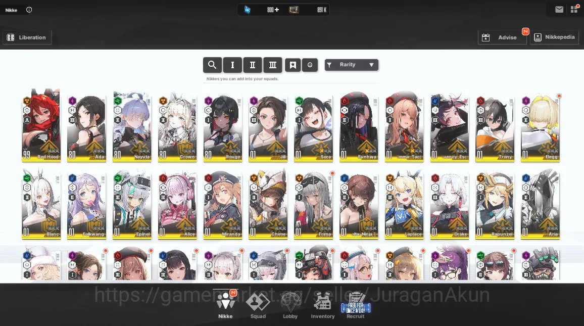 Goddess of Victory: Nikke Midgame SEA | 25 SSR | Ada,Jill,Red Hood,Nayuta,Crown,Roug image 1