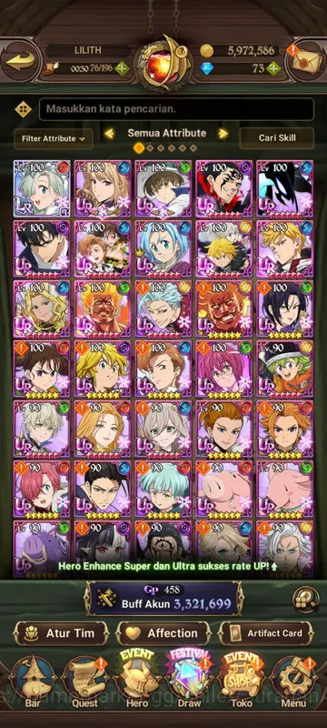 Asia |3.3M CC| 1LR + 8UR + Full Collab Solev (Eliza2/6, DKing2/6, KDiane6/6, EliMeli2/6, Lancelot2/6 & ETC)|Code Only| (SDS1926) The Seven Deadly Sins: Grand Cross Accounts Midgame Asia |3.3M CC| 1LR + 8UR + Full Collab Solev (Eliza2/6, DKing2/6