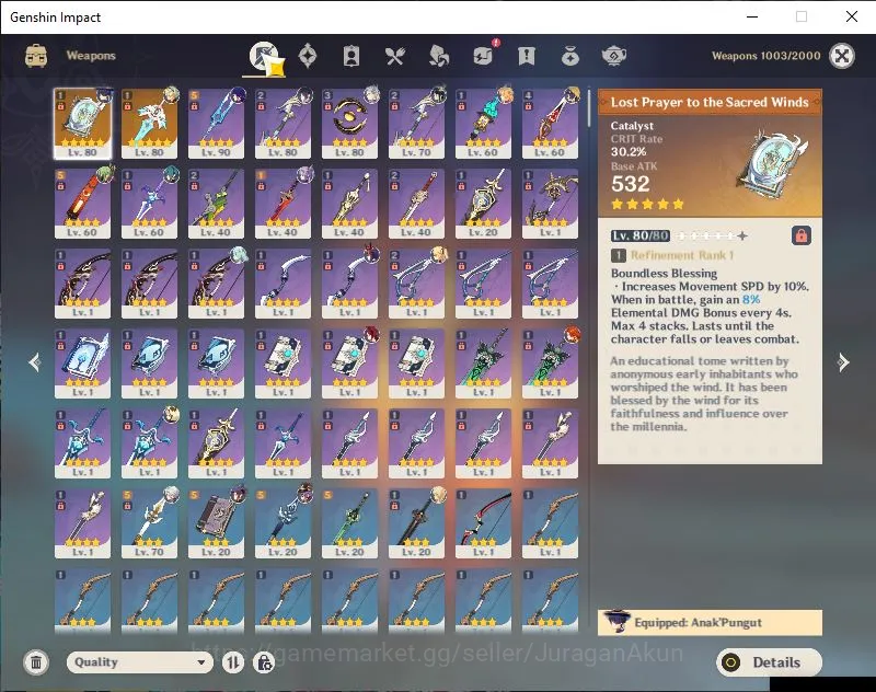 Genshin Impact Accounts Mid Game ASIA|AR 55|8 Limited+2 [5*Weapon]|Raiden C2,Mavuika,Neuvillette,Raiden,Yelan,Arlecchino 5
