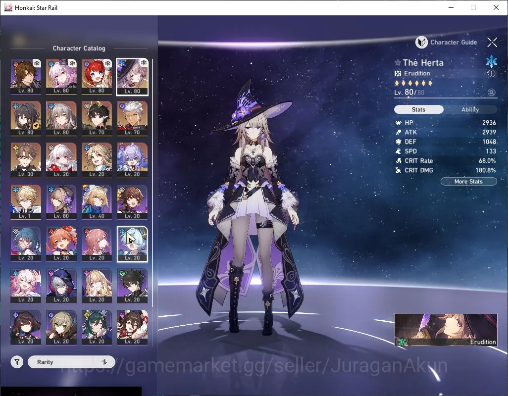 Honkai Star Rail Accounts End Game Asia| TL 64| 6 limited |Everninght+Sign,The Herta+Sign,B3,Ruan Mei,Dante,Archer|Mc 2