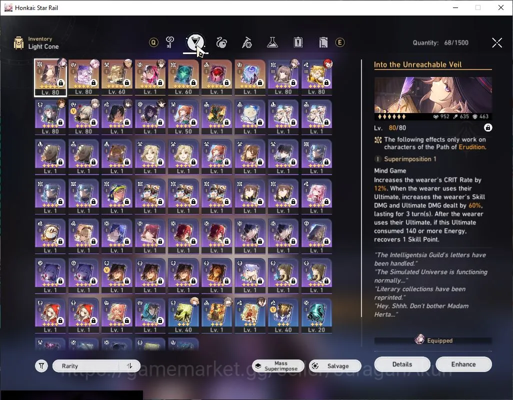 Honkai Star Rail Accounts End Game Asia| TL 64| 6 limited |Everninght+Sign,The Herta+Sign,B3,Ruan Mei,Dante,Archer|Mc 3