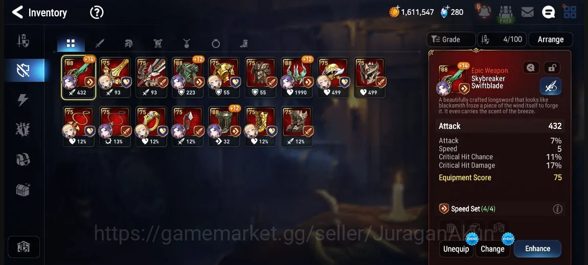 Epic Seven Accounts Global Unverif |3 ML(Desert Jewel, Requiem Roana, image 10