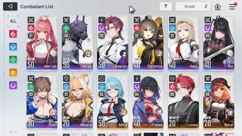 Chaos Zero Nightmare Accounts GLOBAL|Lv41|Cry 1,2K|8 SSR(Mei Lin M1,Vero M2,Hugo M1,Magana M1,Etc)+11SR(Mika M6,Tressa 2