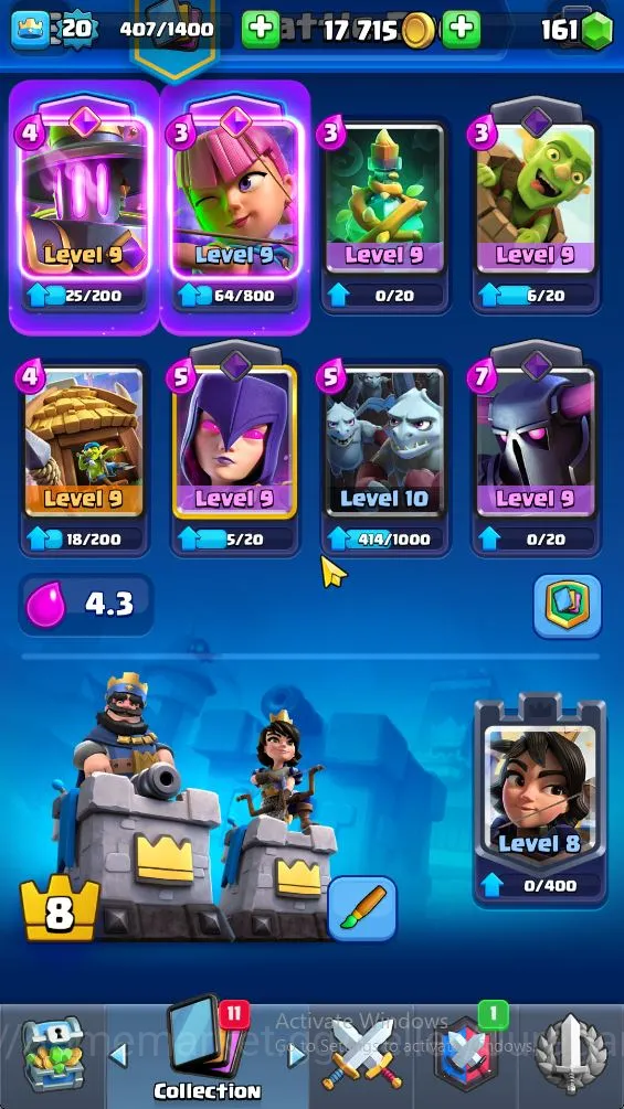 Clash Royale Accounts Starter Lvl 20|Trophy 3183|KTL 8|Card 61| 2 EVO, 14 Epic, 23 Rare, 24 Common | 161 Gems |Take 2