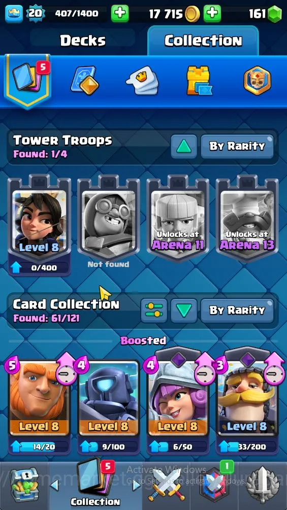 Clash Royale Accounts Starter Lvl 20|Trophy 3183|KTL 8|Card 61| 2 EVO, 14 Epic, 23 Rare, 24 Common | 161 Gems |Take 3