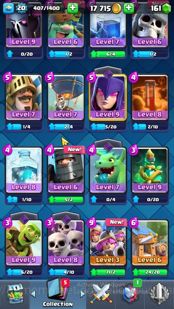 Clash Royale Accounts Starter Lvl 20|Trophy 3183|KTL 8|Card 61| 2 EVO, 14 Epic, 23 Rare, 24 Common | 161 Gems |Take 4