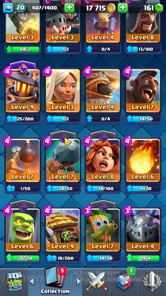 Clash Royale Accounts Starter Lvl 20|Trophy 3183|KTL 8|Card 61| 2 EVO, 14 Epic, 23 Rare, 24 Common | 161 Gems |Take 5