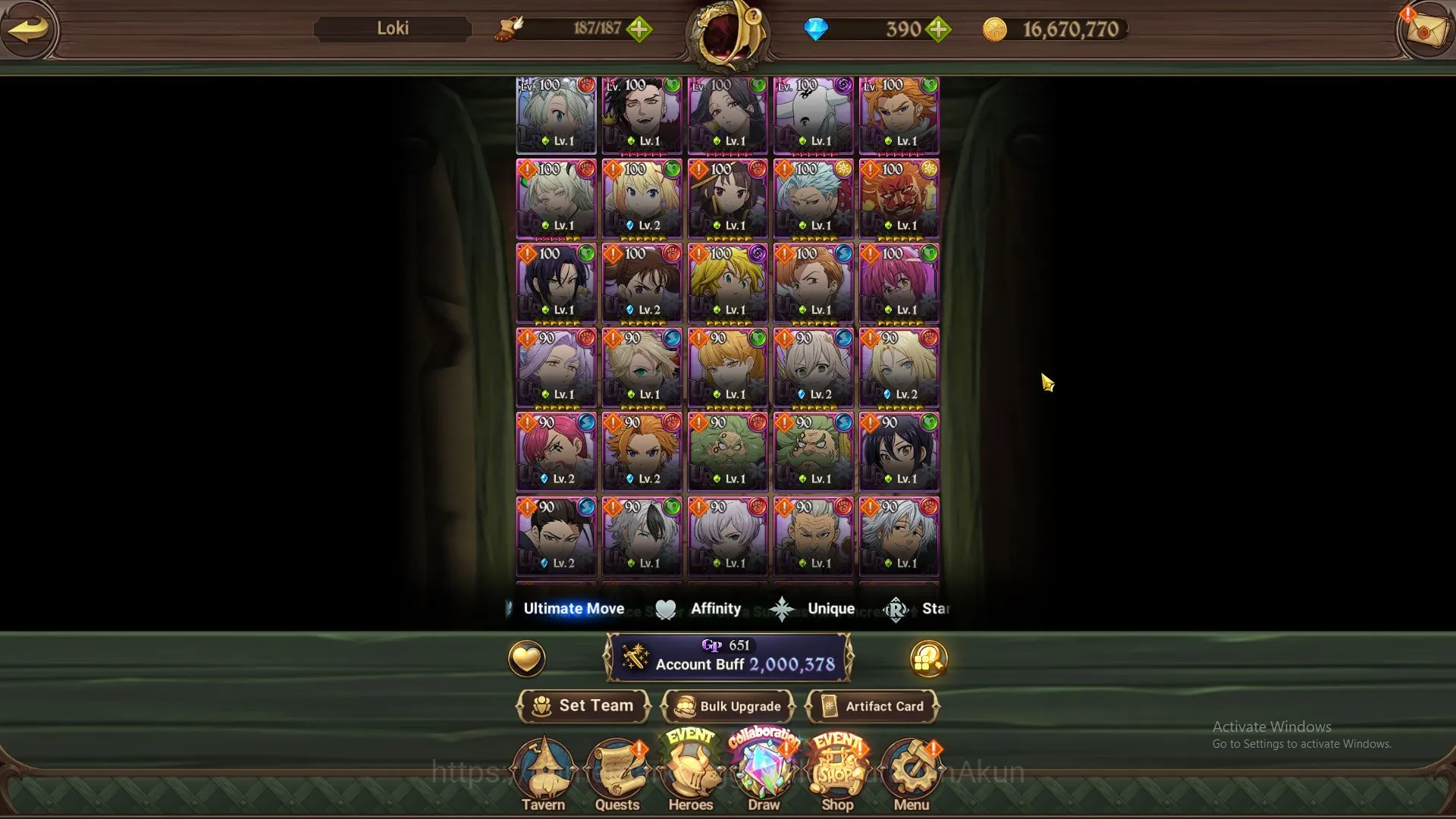 The Seven Deadly Sins: Grand Cross Accounts Midgame Global|2M CC|1 LR + 4 UR + Blessing Collabs + 390 Gems (Elizabeth, Fate 4